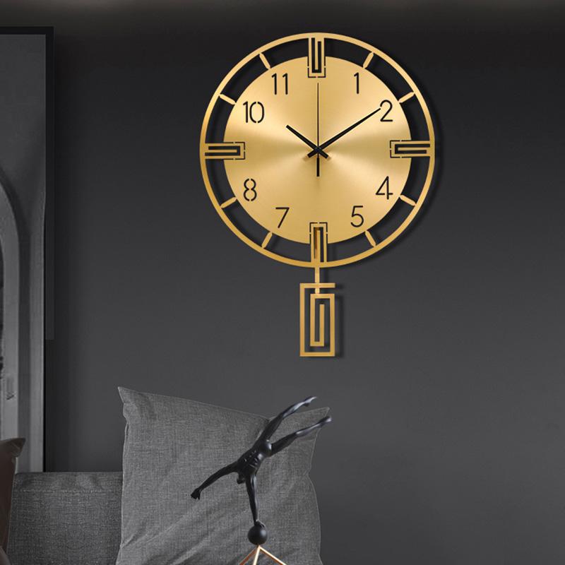 

Wall Clocks Electronic Luxury Clock Hanging Golden Living Room Metal Large Retro Relogio De Parede Home Decoration DL60WC