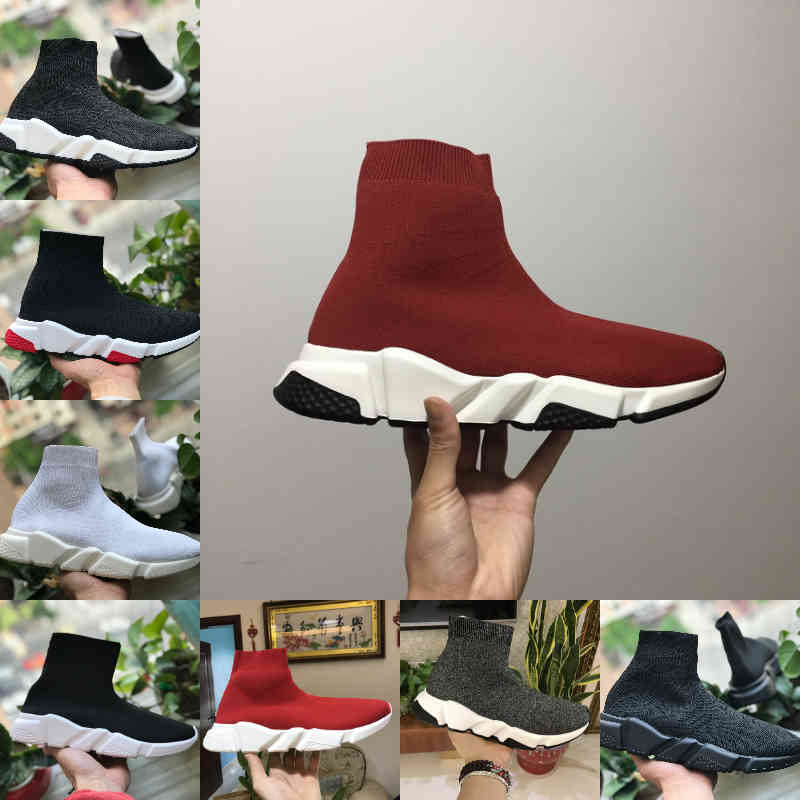 

Wholesale 2021 Speed Trainer Black Red Luxury High Casual Sock Shoes Men Women Cheap Fashion Paris Designer Sneakers High Quality EUR36-45 F12, D1001
