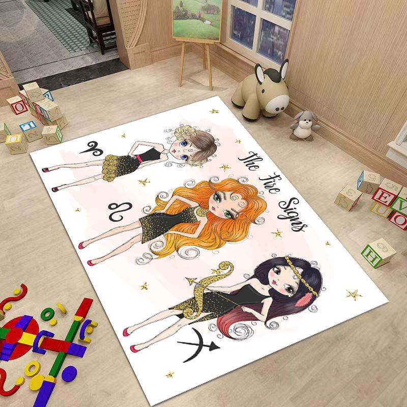 

Carpets Cartoon Fashion Cute Teenage Girl Pink Bedroom Carpet Ballerinas Dance Soft Play Mat Children's Room House Decor Home Area Rug, 11