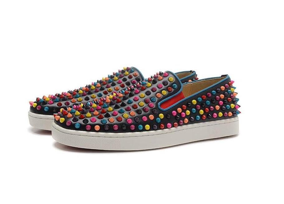 

Designs Casual Shoes Spike junior calf Low Cut Mix 20 Red Bottom Sneaker Luxury Party Wedding Genuine Leather Spikes Lace-up Sneakers