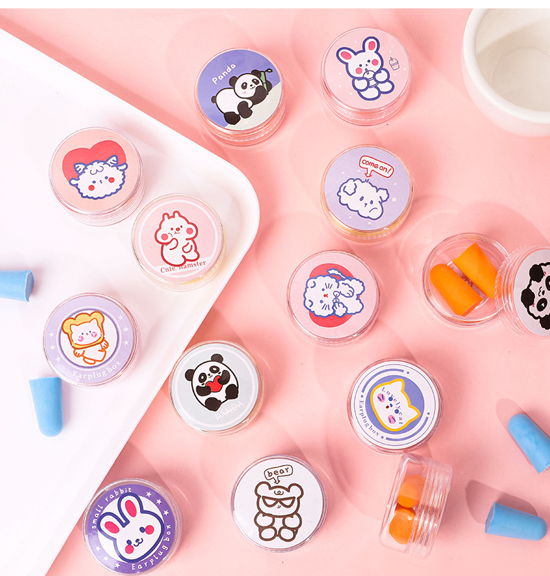 

2021 Cartoon boxed earplugs student dormitory soundproof sleep anti-noise anti-noisy mute artifact noise reduction special 16 styles