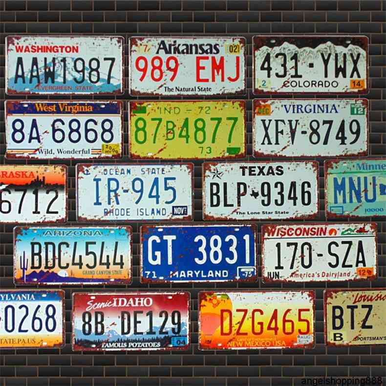 

Vintage License plate Signs Tin Sign Retro Garage Decor Plaque Metal for bar cafe and bedroom Decorative Iron Platesa