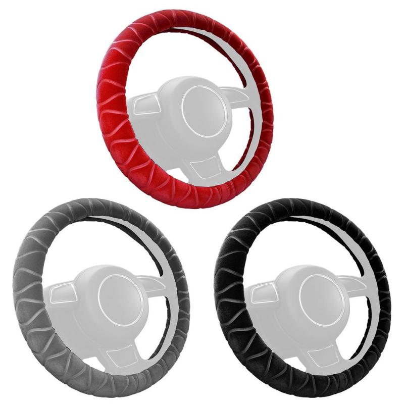 

Steering Wheel Covers Cover For Women Men Universal Winter Warm Car Wheels Wrap Anti-Slip Soft Fluffy Auto
