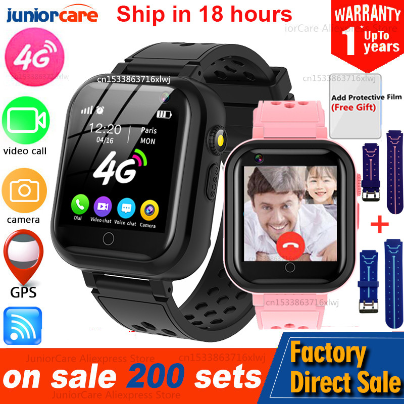 

4G Smart Watch For Kids IP67 Waterproof GPS WIFI Childrens Smartwatch With SOS Flashlight Video Call Birthday Gifts for 3-12Yg, Black