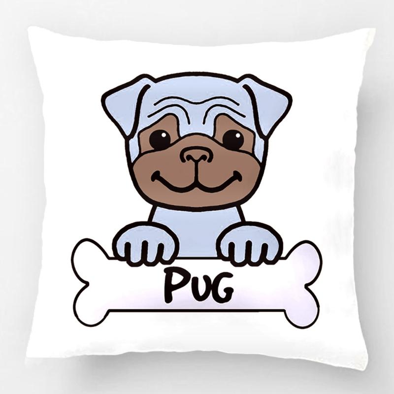

Pug With Tone Cartoon Wedding Decorative Cushion Cover Pillow Case Customize Gift High-Quility By Lvsure For Car Sofa Pillowcase Cushion/Dec