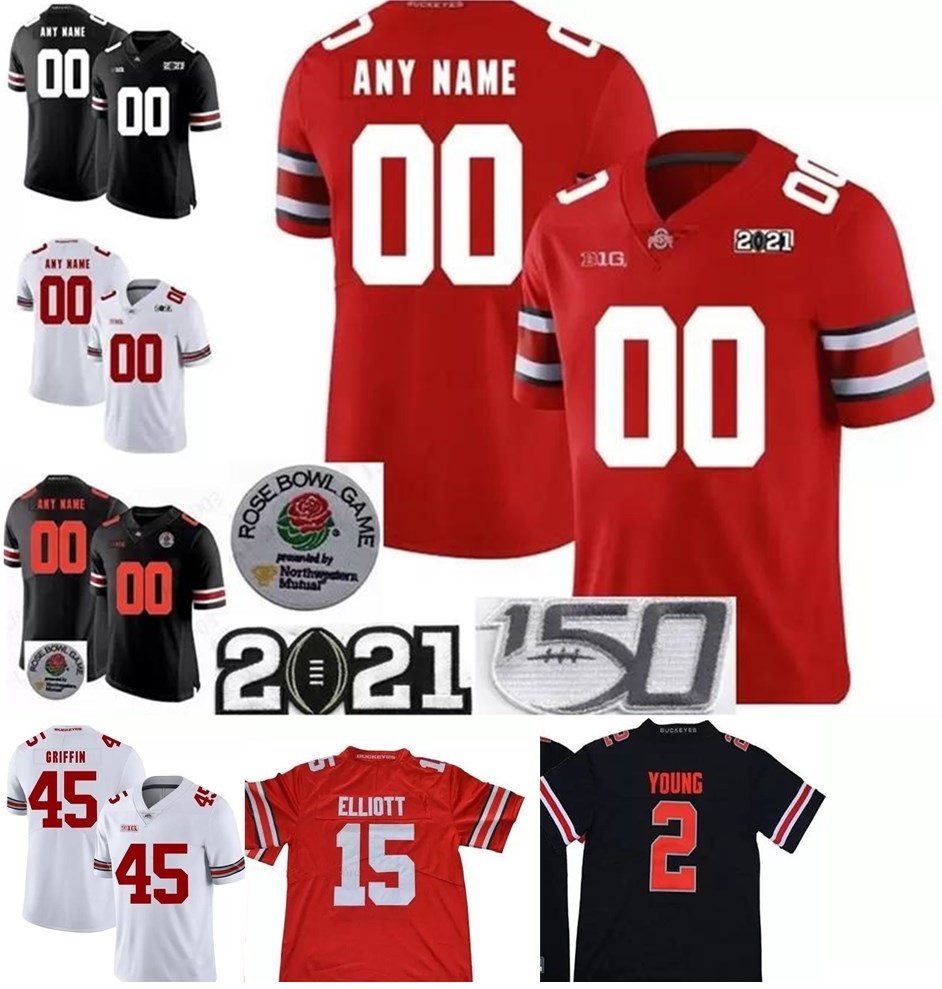 

NCAA Ohio State Buckeyes Justin Fields Football Jerseys 2 Chase Young JK Dobbins 15 Elliott Stroud Fleming Dwayne Nick Bosa Archie Griffin Eddie George 150TH Patch, As shown in illustration