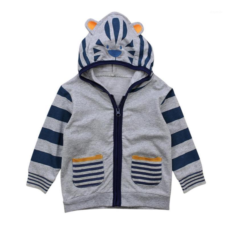 

Jackets Winter Baby Boy Vintage Sports Hooded CasualÂ Cartoon Lion Stripe Printing Breathable Sweatshirt Long Sleeve Cardigan, Blue;gray