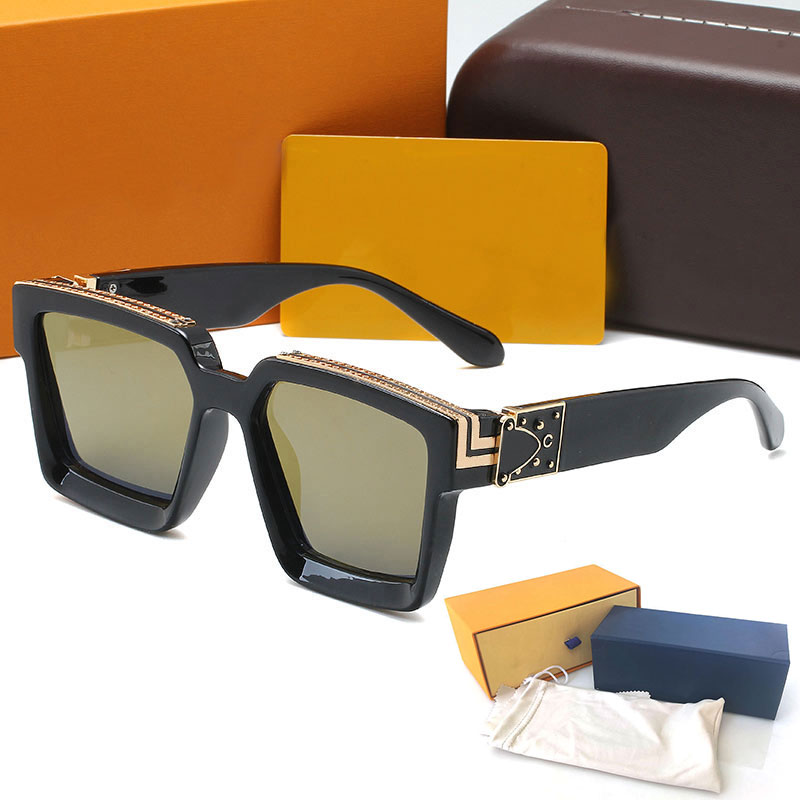 

Luxury Gradient Womans Sunglasses Metal hinge High Quality Fashion Mens Sun glasses Designer eyeglass women MILLIONAIRE spectacles with Orig, White;black