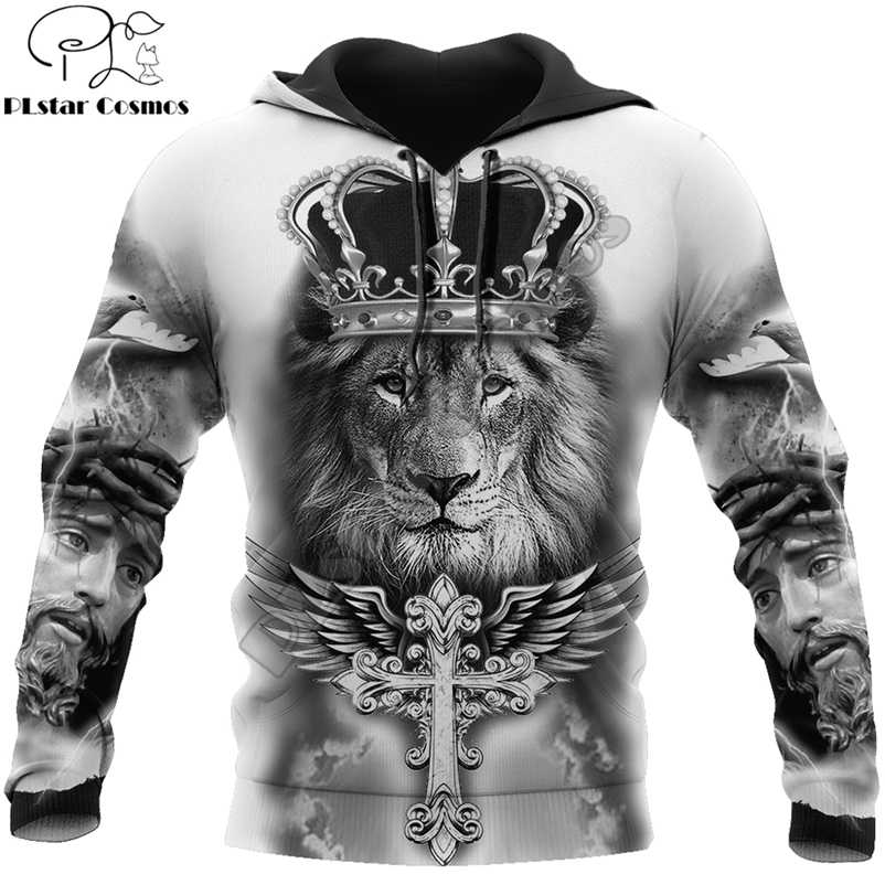 

Fashion Mens hoodies Easter Jesus Lion King 3D Printed Hoodie Sweatshirt Harajuku Streetwear Unisex Casual Jacket Tracksuit 211018