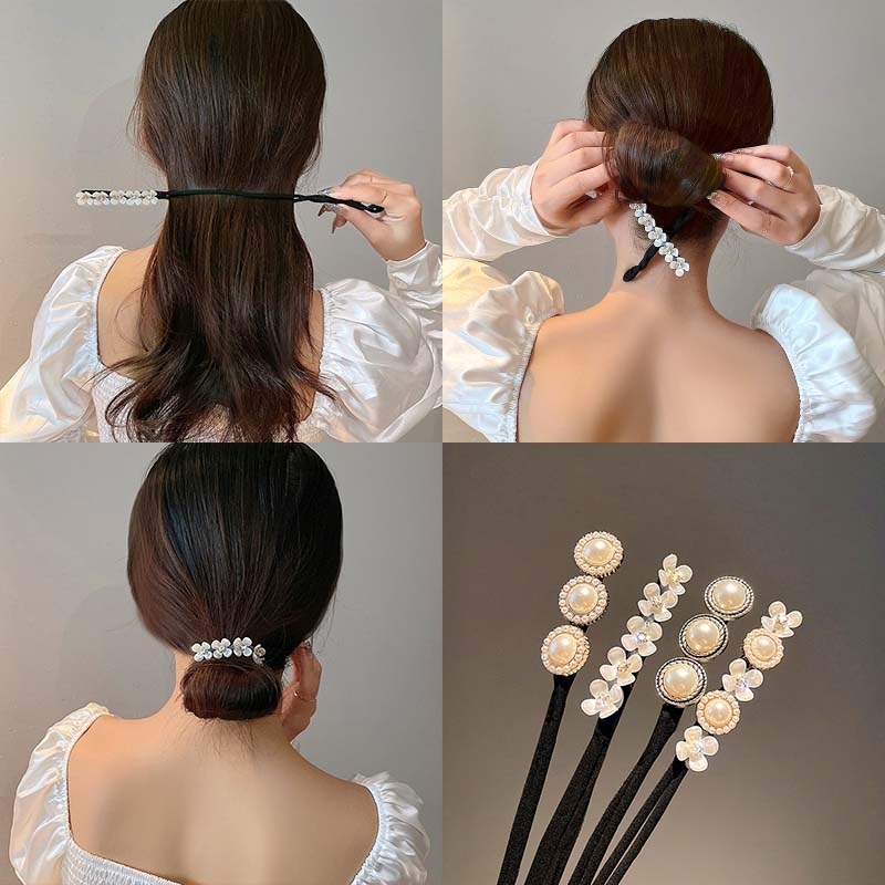 

Girl Pearl Artifact Jewelry Japanese and Korean Meatball Bud Hair Accessories Headdress