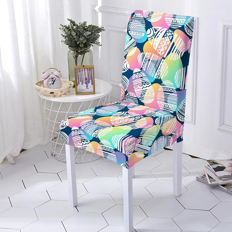 

Happy Easter Egg Chair Cover Elastic Seat Chairs Covers Office Slipcovers For Restaurant Banquet El Home Decoration