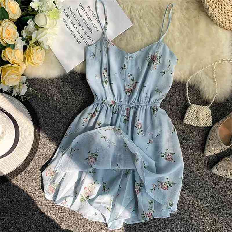 

Summer Shorts Playsuits Women Spaghetti Strap V-neck Bodysuits Woman Vintage Floral Printed Beach Jumpsuits Overalls 210525, Beige