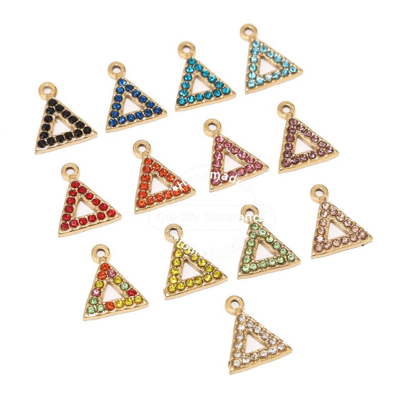 

Charms 5pcs Stainless Steel Hollow Triangle 13X15mm Gold Pendants For Earring Necklace Making DIY Beads Findings, Bronze;silver