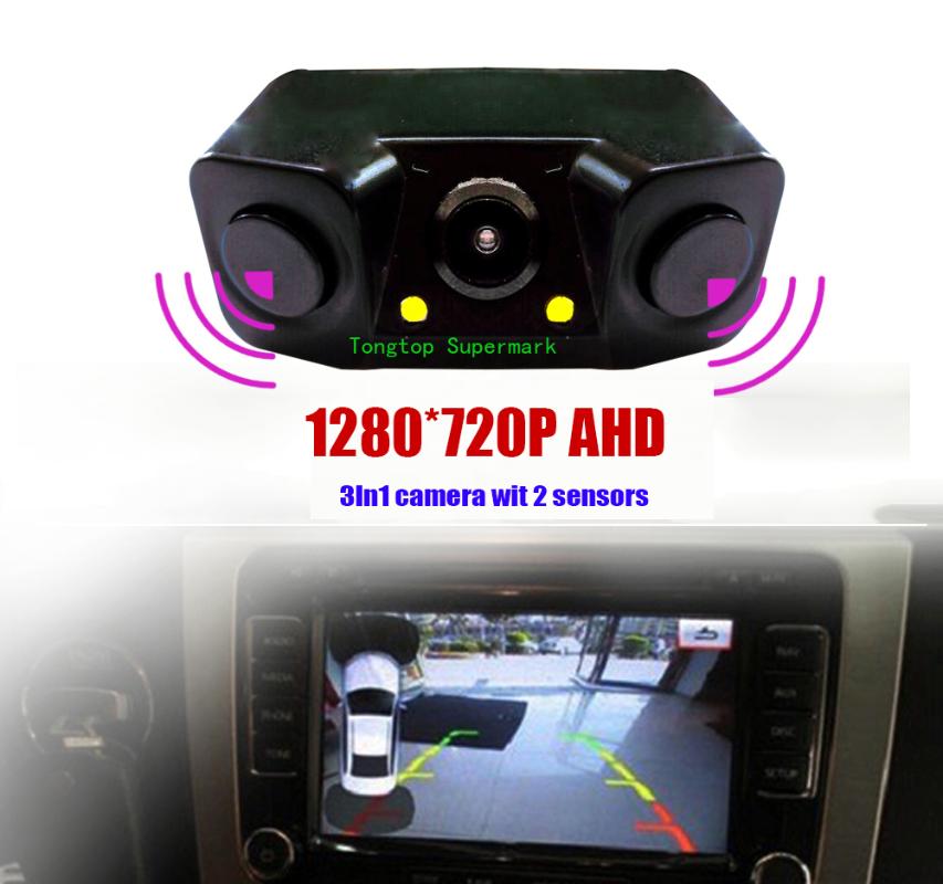 

Car Rear View Cameras& Parking Sensors 1280*720P AHD Reverse Backup Camera With Video Sensor Radar System 7Inch LCD Monitor