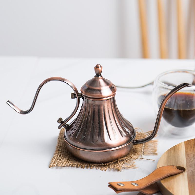 

Coffee Pots Royal Fine Mouth Gooseneck Pot Long Spout Pour Over Drip Kettle Bronze 304 Stainless Steel DIY Coffe Maker Teapot
