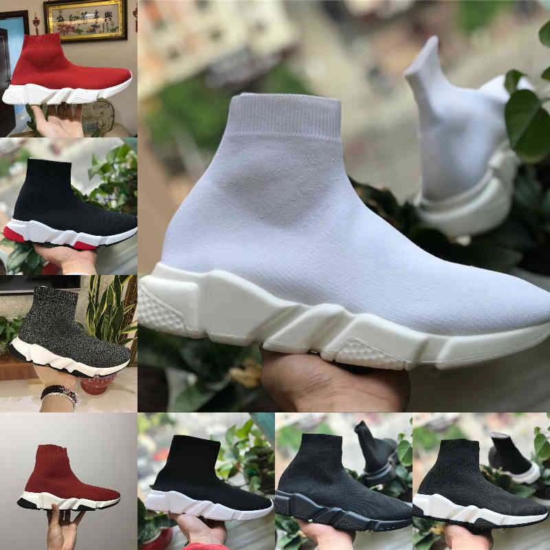

Wholesale 2021 New Black Red Luxury High Casual Sock Shoes Men Women Cheap Fashion Paris Designer Sneakers High Quality EUR36-45