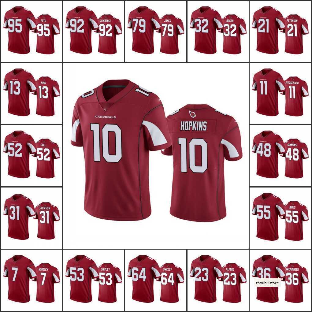 

ArizonaCardinalsMen #79 Josh Jones 48 Isaiah Simmons 11 Fitzgerald 10 DeAndre Hopkins Women Youth Cardinal Legend Jersey, Black;red
