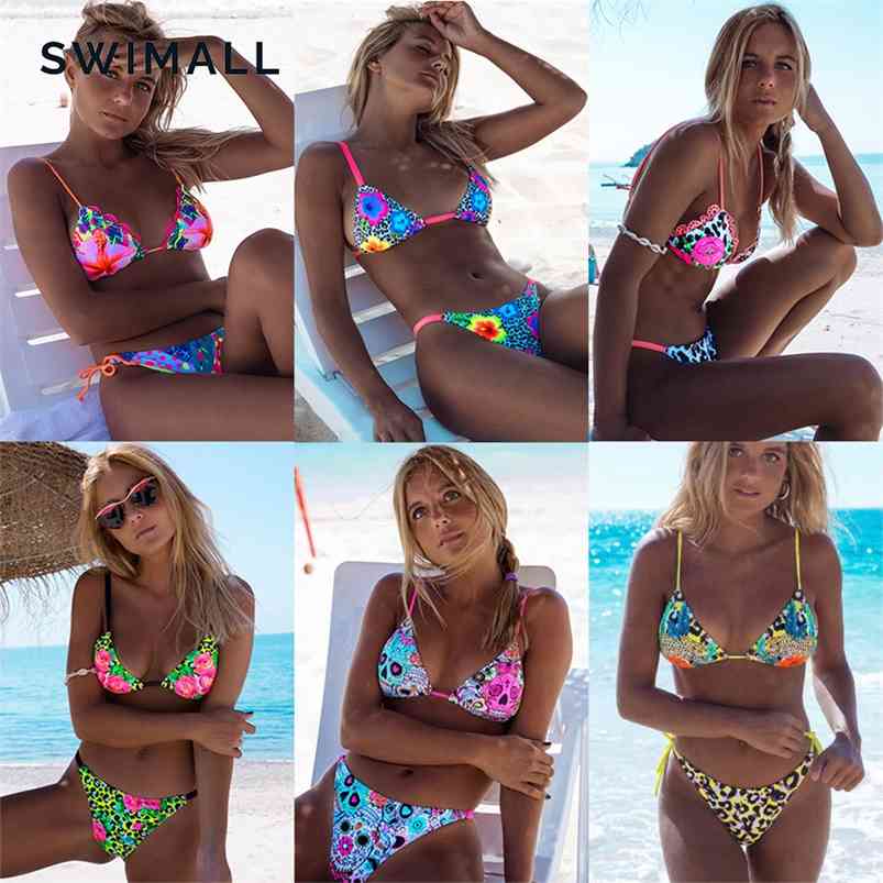

Sexy Bikini Swimsuit Bandage Halter Beach Wear Swim Suits Push Up Swimwear Female Biquini Brazilian Bathing Suit 210629, 22