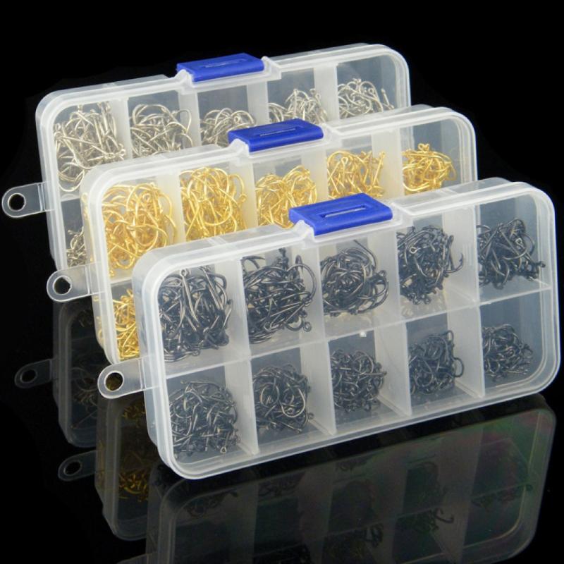 

Fishing Hooks 500Pcs Set Carbon Steel Single Circle Hook Jip Barbed Carp Sea Tackle Accessories