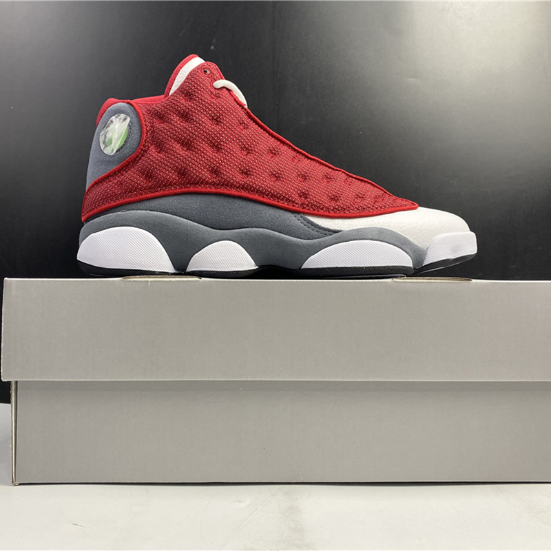

Air 13 Red Flint DJ5982-600 Gym Red Flint Grey White-Black 13s XIII Men Sports Shoes Sneakers Best Quality Trainers Kicks With Original Box, Black;white