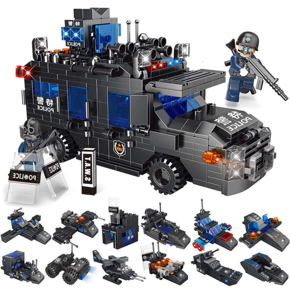 

Assembled toys series building block toys special Police Flying Tigers explosion proof armored vehicle compatible with LEGO small particles