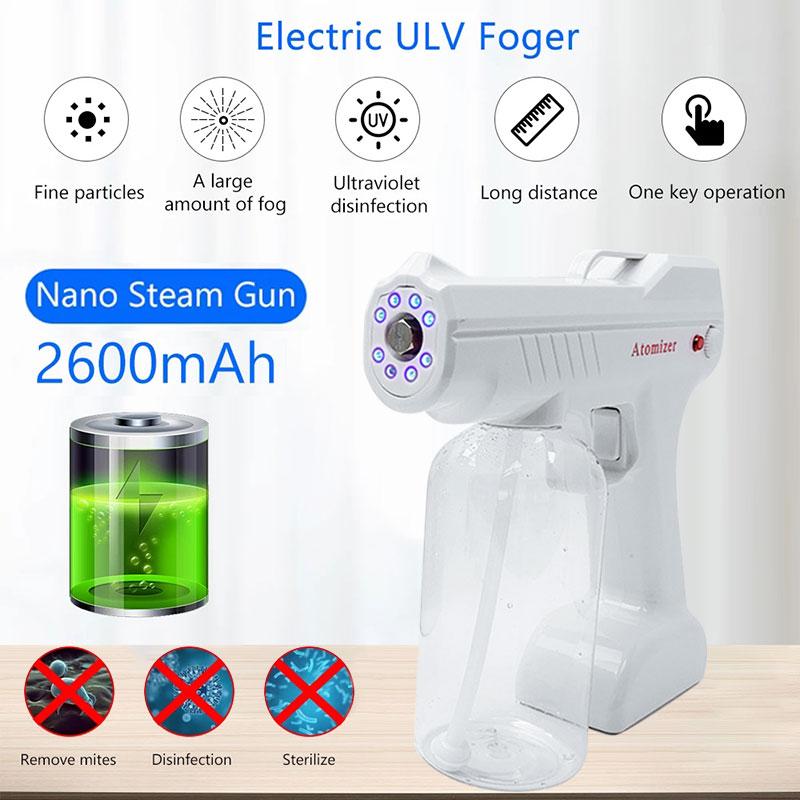 

Watering Equipments Wireless Nano Atomization Fogger Machine Blue Light Nanos Steam Electric Spray Guns Battery Disinfection Gun Household 8, Four lamp