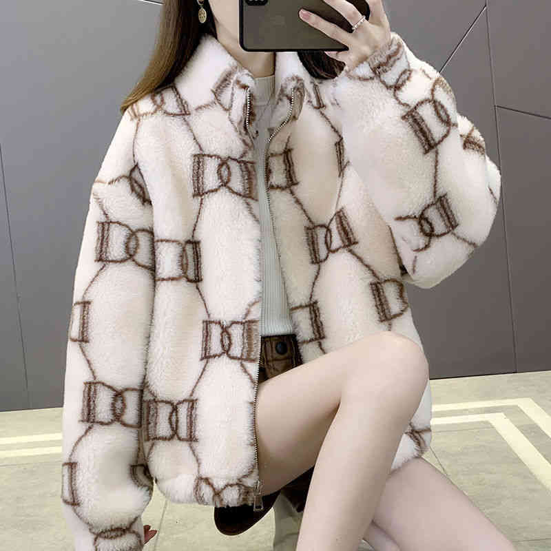 

women's jackets sheep shearing jacket women new outer wear winter loose hooded fur one lamb wool coat pj9q, Black;brown
