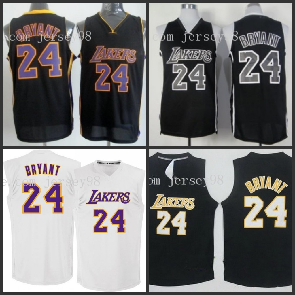 

Los AngelesLakermen #24Ko beBry ant Light Blue retro BasketballJersey, Black