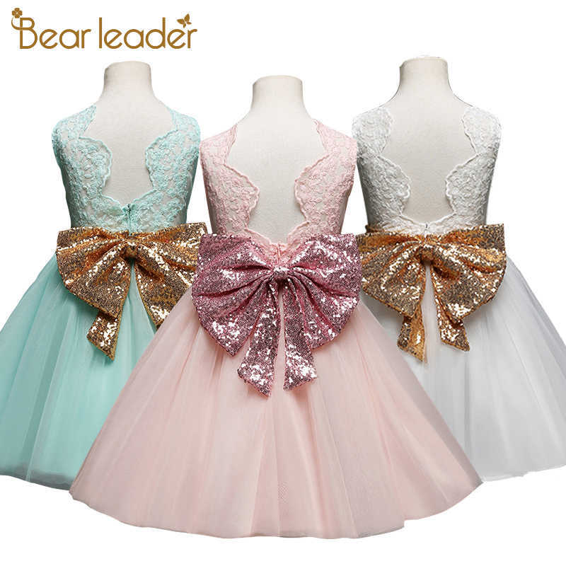

Bear Leader Girls Party Dresses Kids Princess Bowknot Costumes Sleeveless Formal Outfits Children Prom Clothing 2-6Y 210708, Ax562 pink