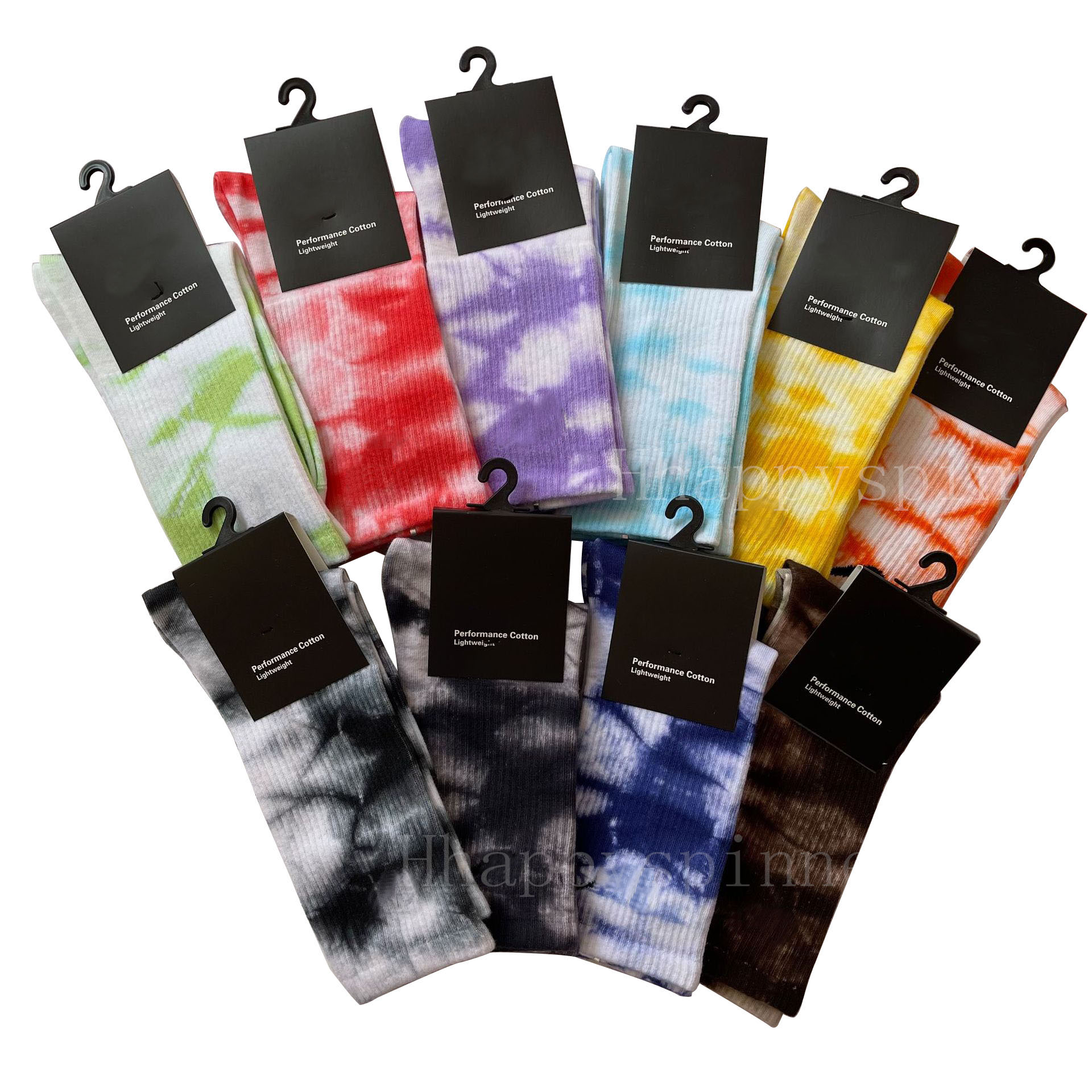

Fashion Girl Ladies Socks Letter Tie Dye Color Cotton Long Comfortable Breathable Basketball Sports, Green