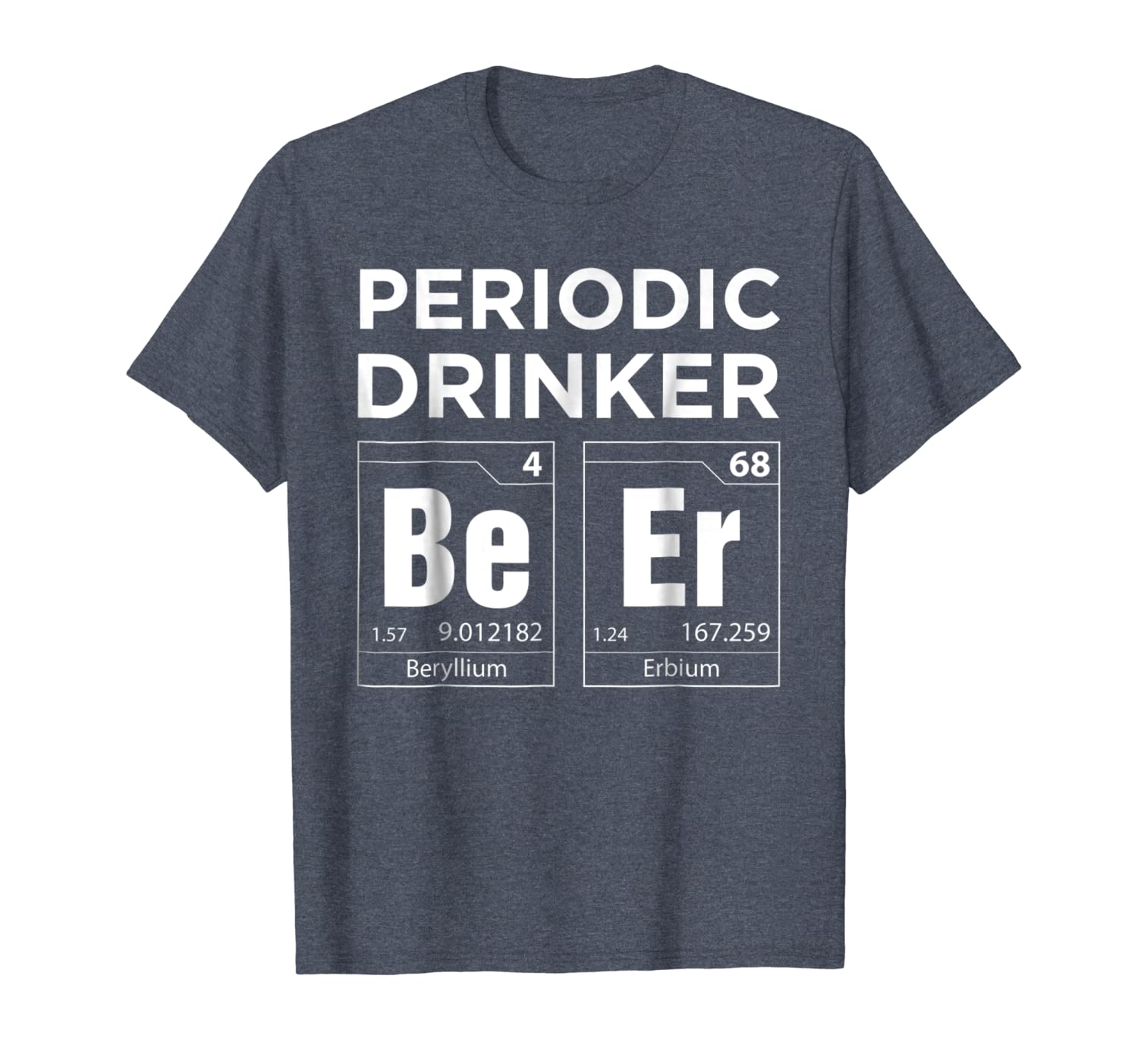 

periodic table beer drinker nerdy graphic t-shirt, White;black