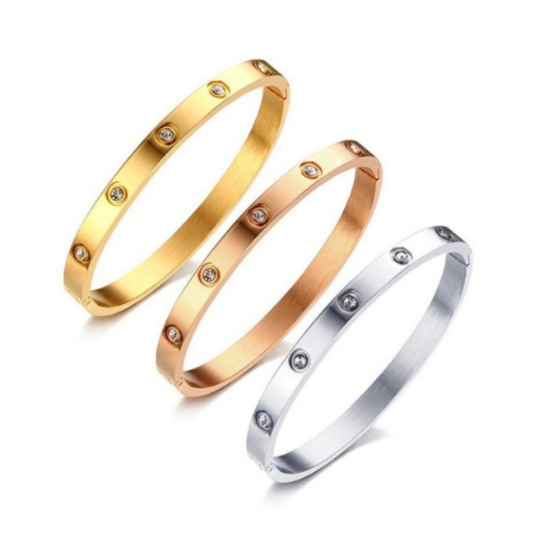 

Luxury designer jewelry bracelets stainless steel 18k gold chains men fashion love bracelet bangle women wholesale