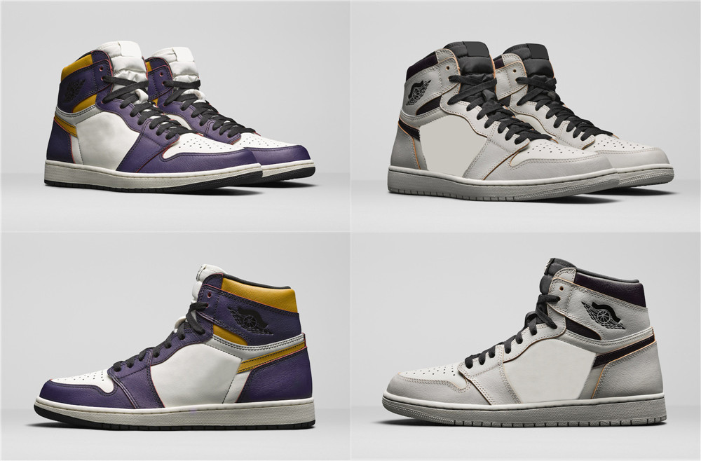 

Newest 1 LA to Chicago Lakers Shoes Court Purple Sail University Gold-Black Laker Light Bone Crimson Tint Hyper Pink Black Men Outdoor Sports Sneakers US4-13, Customize