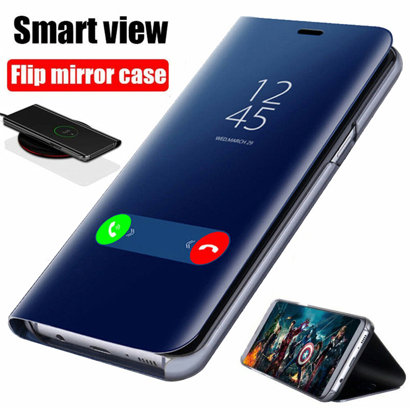 

Smart Mirror Flip Case For Xiaomi Redmi Note 10 9 9s 8 8T Poco X3 NFC M3 7 10s Pro Max 6A 7A 9A 9C Mi 9T 10T Lite Cover Coque, Black