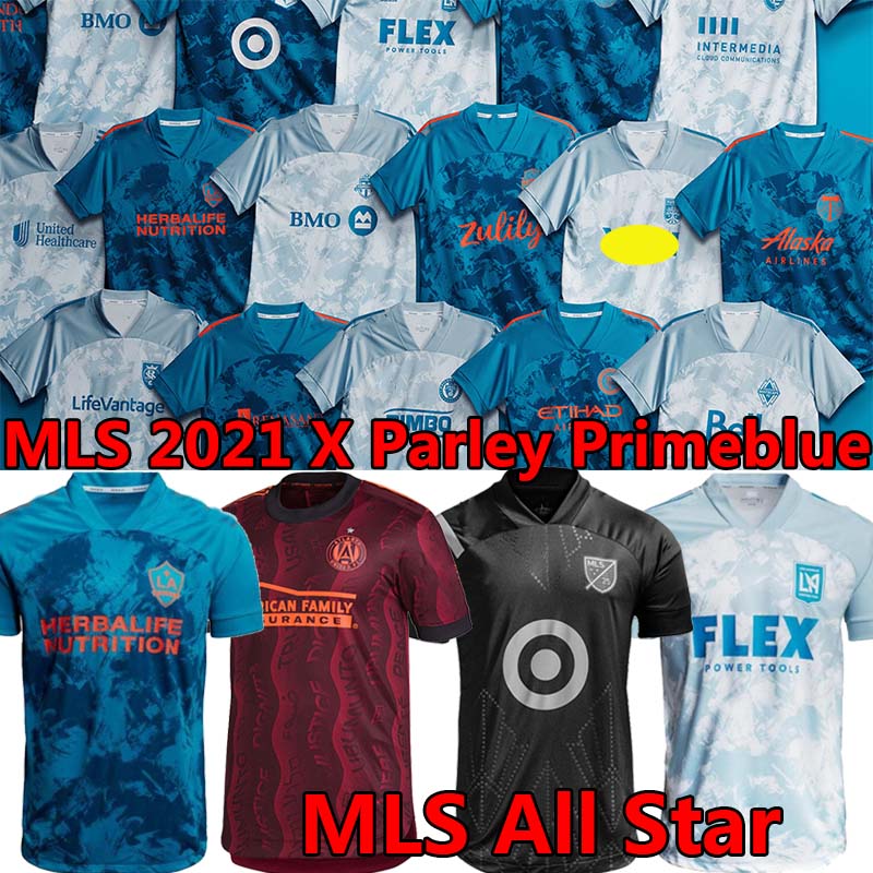 

MLS 2021 X Parley Primeblue soccer jerseys Inter Miami LAFC All Star Toronto Orlando Philadelphia Union City Atlanta Vancouver Whitecaps D.C. United football jersey, Orlando city