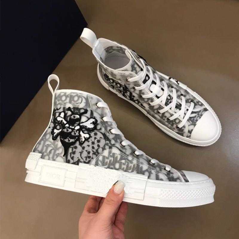 

2021 Designer Casual Shoes B23 24 Oblique Technology Canvas Trainers Sneakers Men Women Fashion Breathable Outdoor Platform Flat Trainer Sneaker 35-45, Black