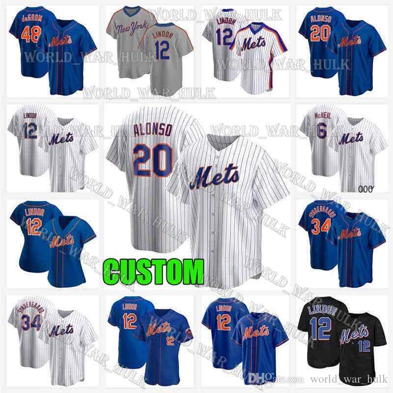 

20 Pete Alonso 48 Jacob deGrom Jersey 12 Francisco Lindor 6 Jeff McNeil Men Youth Women Kids 30 Michael Conforto 0 Marcus Stroman Custom, Blue;black