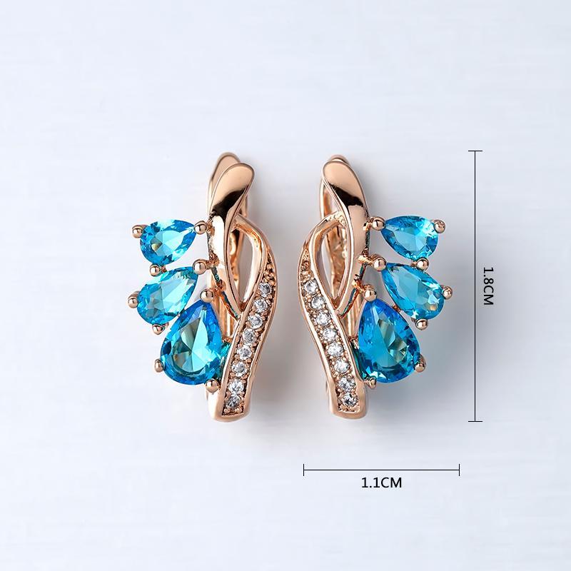 

Stud Rose Gold Earrings Party Blue Stone Girl Punk Earring Trendy Jewelry Minimalist Cute Love Women Accessories Gift, Golden;silver