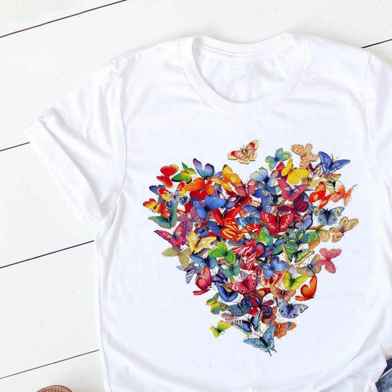 

womens t shirt summer pink heart flower print basic o neck girl ladies streetwear harajuku kawaii graphic tees, White