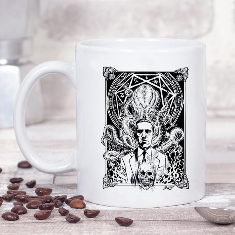 

Mugs Dark Myth Cthulhu Mug Lovecraft Boy Friend Gift 350ml Ceramic Changed Color Milk Tea Coffee And Cups, White