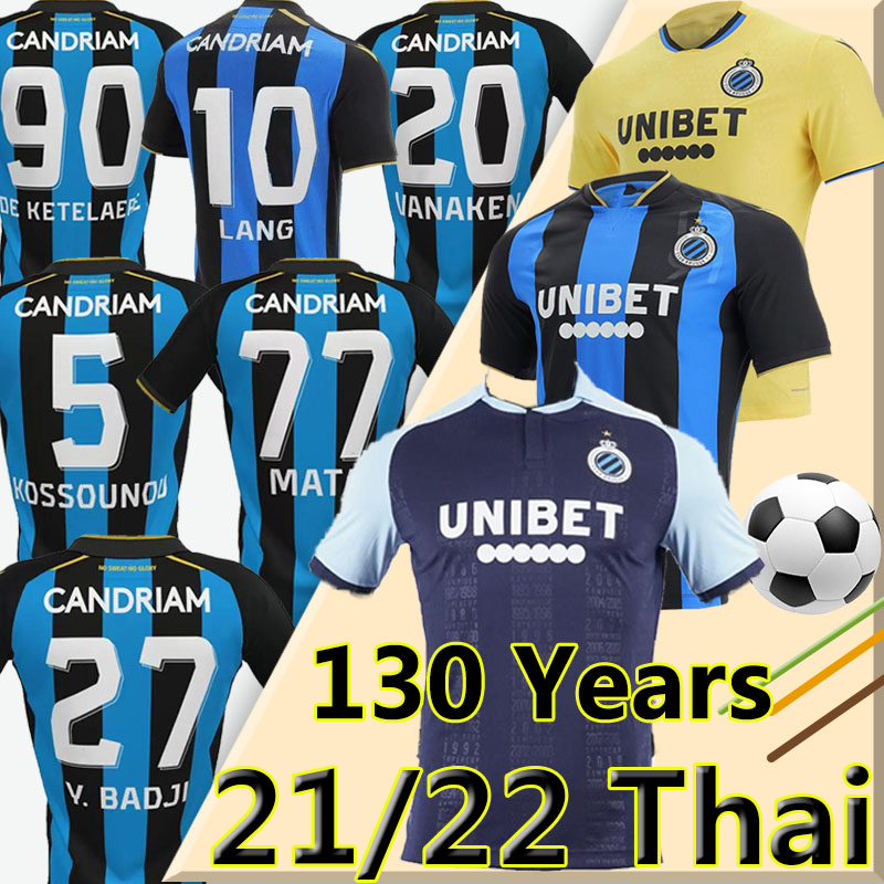 

Club Brugge 21-22 Home soccer jerseys 130 Years Special Edition 2021 2022 Wesley Maouassa KOSSOUNOU MATA DE KETELAERE LANG VANAKEN V.BADJI football shirts uniforms, Buluri 21-22 home