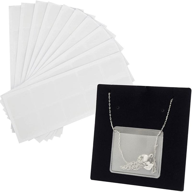 

Jewelry Pouches, Bags X7YA 100 Pieces Adhesive Necklace Chain Pouch With Display Cards Transparent Loose Pockets Supplies, Pink;blue