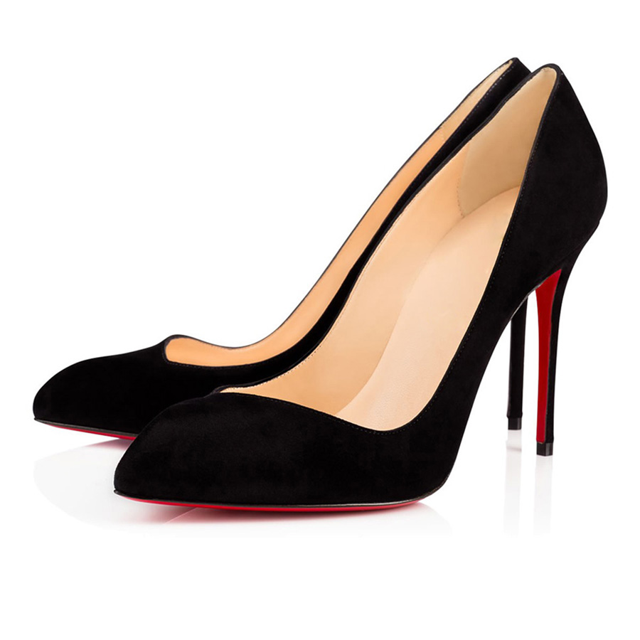 

[Original Box] Red Bottom Women Sandals Pumps Corneille 100 mm Elegant Ladies High Heels Dress Shoes Black Nude Patent Leather Suede Pointed Toes Design Sandal EU 35-43, #1