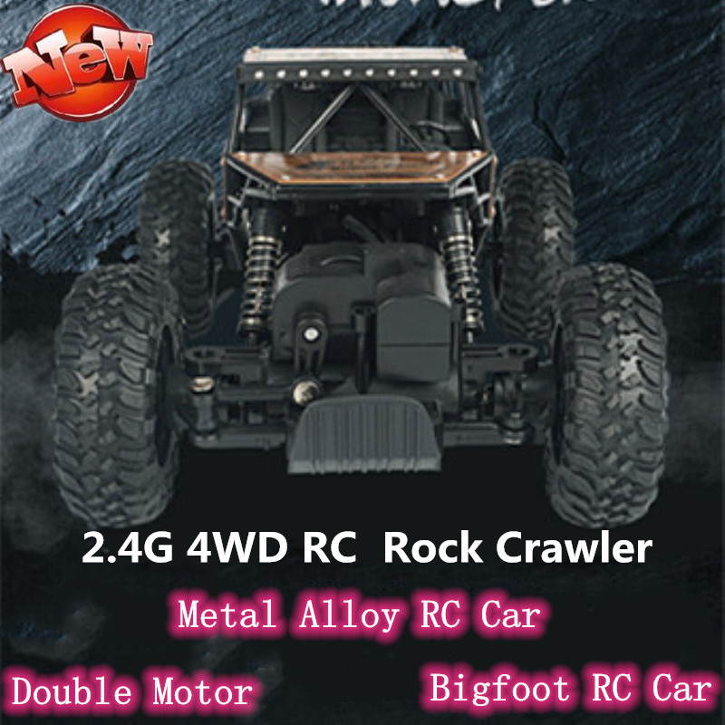 

2.4G 4WD RC Car Metal Alloy Remote Control RC Car Toys With Double Motor High Speed Bigfoot Rock Crawler Off load Climbing Cars
