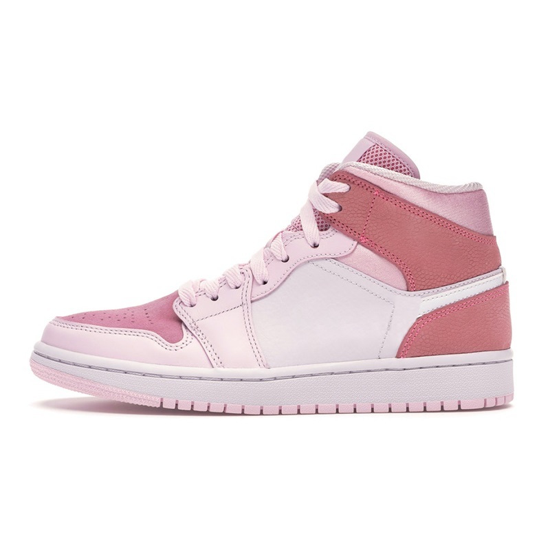 

women men basketball shoes Digital Pink 1s jumpman 1 mid white fashion women trainers sports sneakers size 5.5-7