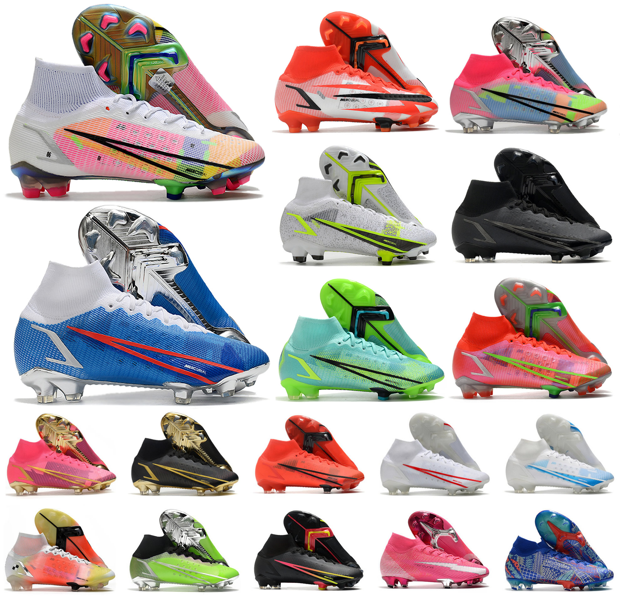 

2021 Superfly 8 VIII 360 Elite FG Soccer Shoes XIV Dragonfly CR7 Ronaldo IMPULSE PACK 14 MDS 004 Mens Women Boys High Football Boots Cleats US3-11, 1 men & women fg