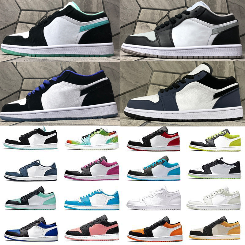 

Men Shoes Jumpman 1s Basketball Shoes low Pine Green Black Court Purple Royal Bred Toe NC Obsidian UNC game Casual Running Sneakers trainers Fragment NO307, Color 15