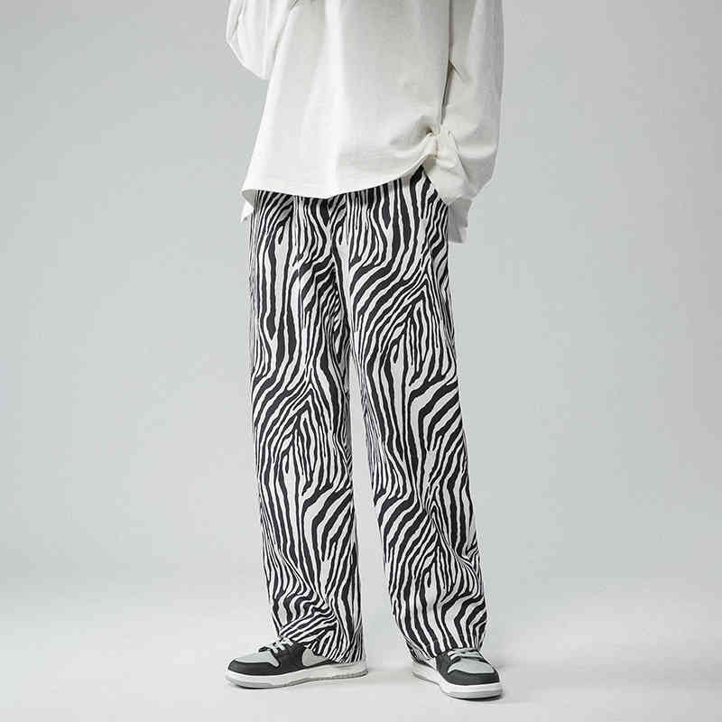 

men's pants autumn straight zebra print 78mn, Black