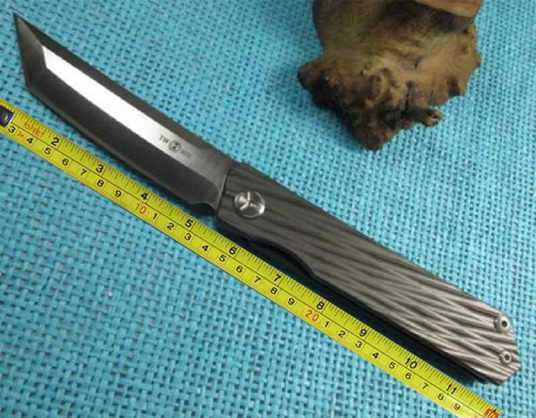 

TwoSun Titanium M390 Ball Bearing Front Fast Open Pocket Folding Knife TS33-M390