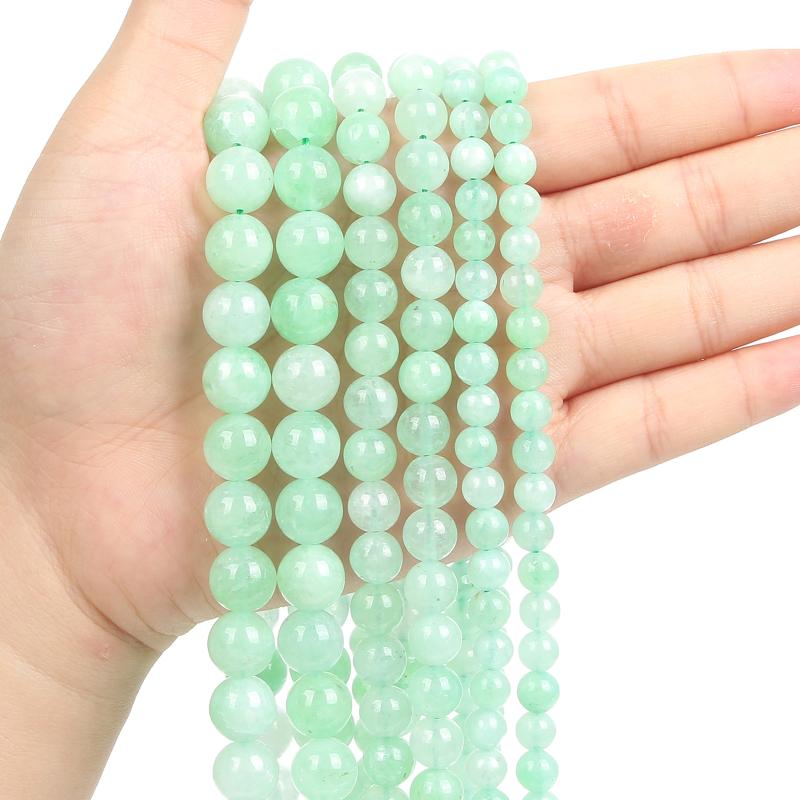 

Other 6/8/10mm Natural Stone Green Strawberry Round Beads Loose Spacer Bead For Jewelry Making DIY Accessories
